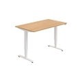Pracovný stôl RUN, ZO, 3S, 140x64,5-130,5x80 cm, dub/biela