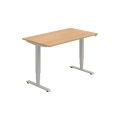 Pracovný stôl RUN, ZO, 3S, 140x64,5-130,5x80 cm, dub/sivá