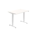 Pracovný stôl RUN, ZO, 3S, 120x64,5-130,5x80 cm, biela/čierna