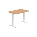 Pracovný stôl RUN, ZO, 3S, 120x64,5-130,5x80 cm, buk/biela