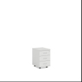 Mobilný kontajner BASIC, 3-zásuvkový so zámkom, 41x61x50cm, biela
