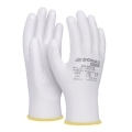 Rukavice pletené, polomáčané DONAU SAFETY PU kat. II biele veľ. 9