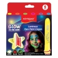 Ceruzky na tvár KEYROAD svietiace, 6 ks, v boxe, mix farieb