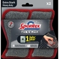 Hubka Spontex Flex&Wash Heavy duty 2 ks
