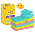 Silný samolepiaci Z-bloček Post-it,76 mm x 76 mm, 90 lístkov v bločku, Cosmic, 12 bločkov v balení