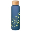 Vianočná sklenená fľaša modrá 500 ml