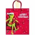 Papierová taška 26 x 33 cm GRINCH červená