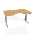 Pracovný stôl Motion Ergo, PO, 3S, 180x61-128x90 cm, buk/sivá