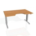 Pracovný stôl Motion Ergo, ZO, 3S, 180x61-128x90 cm, jelša/sivá