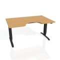 Pracovný stôl Motion Ergo, ZO, 3S, 180x61-128x90 cm, buk/čierna