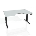 Pracovný stôl Motion Ergo, PO, 2S, 180x70,5-120,5x90 cm, sivá/čierna