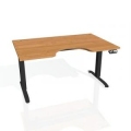 Pracovný stôl Motion Ergo, PO, 2S, 180x70,5-120,5x90 cm, jelša/čierna