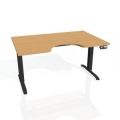 Pracovný stôl Motion Ergo, PO, 2S, 180x70,5-120,5x90 cm, buk/čierna