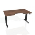 Pracovný stôl Motion Ergo, PO, 3S, 160x61-128x90 cm, orech/čierna