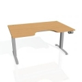 Pracovný stôl Motion Ergo, PO, 2S, 160x70,5-120,5x90 cm, buk/sivá