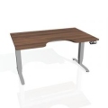 Pracovný stôl Motion Ergo, PO, 3S, 140x61-128x90 cm, orech/sivá