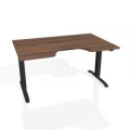 Pracovný stôl Motion Ergo, ZO, 2S, 140x70,5-120,5x90 cm, orech/čierna