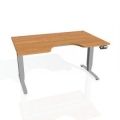 Pracovný stôl Motion Ergo, PO, 3S, 120x61-128x90 cm, jelša/sivá