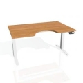 Pracovný stôl Motion Ergo, PO, 2S, 120x70,5-120,5x90 cm, jelša/biela