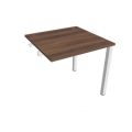 Pracovný stôl Uni k pozdĺ. reťazeniu, 80x75,5x80 cm, orech/biela