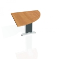 Doplnkový stôl Flex, pravý, 80x75,5x80 cm, jelša/kov
