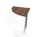 Doplnkový stôl Flex, ľavý, 80x75,5x80 cm, orech/kov