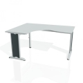 Pracovný stôl Flex, ergo, pravý, 160x75,5x120 (60x80) cm, sivá/kov
