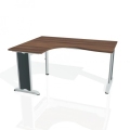 Pracovný stôl Flex, ergo, pravý, 160x75,5x120 (60x80) cm, orech/kov
