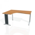 Pracovný stôl Flex, ergo, pravý, 160x75,5x120 (60x80) cm, jelša/kov