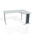 Pracovný stôl Flex, ergo, ľavý, 160x75,5x120 (80x60) cm, sivá/kov