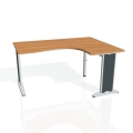 Pracovný stôl Flex, ergo, ľavý, 160x75,5x120 (80x60) cm, jelša/kov