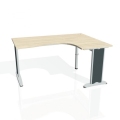 Pracovný stôl Flex, ergo, ľavý, 160x75,5x120 (80x60) cm, agát/kov