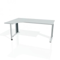 Pracovný stôl Flex, ergo, pravý, 180x75,5x120 (40x80) cm, sivá/kov