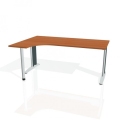 Pracovný stôl Flex, ergo, pravý, 180x75,5x120 (40x80) cm, čerešňa/kov