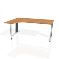Pracovný stôl Flex, ergo, pravý, 180x75,5x120 (40x80) cm, jelša/kov