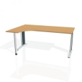 Pracovný stôl Flex, ergo, pravý, 180x75,5x120 (40x80) cm, buk/kov