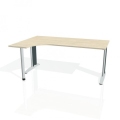 Pracovný stôl Flex, ergo, pravý, 180x75,5x120 (40x80) cm, agát/kov