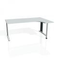 Pracovný stôl Flex, ergo, ľavý, 180x75,5x120 (80x40) cm, sivá/kov