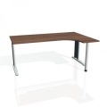 Pracovný stôl Flex, ergo, ľavý, 180x75,5x120 (80x40) cm, orech/kov