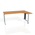 Pracovný stôl Flex, ergo, ľavý, 180x75,5x120 (80x40) cm, jelša/kov