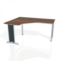 Pracovný stôl Flex, ergo, pravý, 160x75,5x120 (60x60) cm, orech/kov