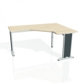 Pracovný stôl Flex, ergo, ľavý, 160x75,5x120 (60x60) cm, agát/kov