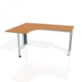 Pracovný stôl Flex, ergo, pravý, 160x75,5x120 (60x60) cm, jelša/kov