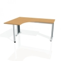 Pracovný stôl Flex, ergo, pravý, 160x75,5x120 (60x60) cm, buk/kov