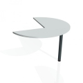 Doplnkový stôl Flex, ľavý, 120x75,5x(80x60) cm, sivá/kov