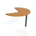 Doplnkový stôl Flex, ľavý, 120x75,5x(80x60) cm, jelša/kov