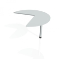 Doplnkový stôl Flex, pravý, 100,0x75,5x(60x60) cm, sivá/kov