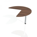 Doplnkový stôl Flex, pravý, 100,0x75,5x(60x60) cm, orech/kov