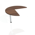 Doplnkový stôl Flex, ľavý, 100,0x75,5x(60x60) cm, orech/kov