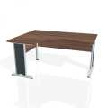 Pracovný stôl Cross, ergo, pravý, 160x75,5x120 cm, orech/kov